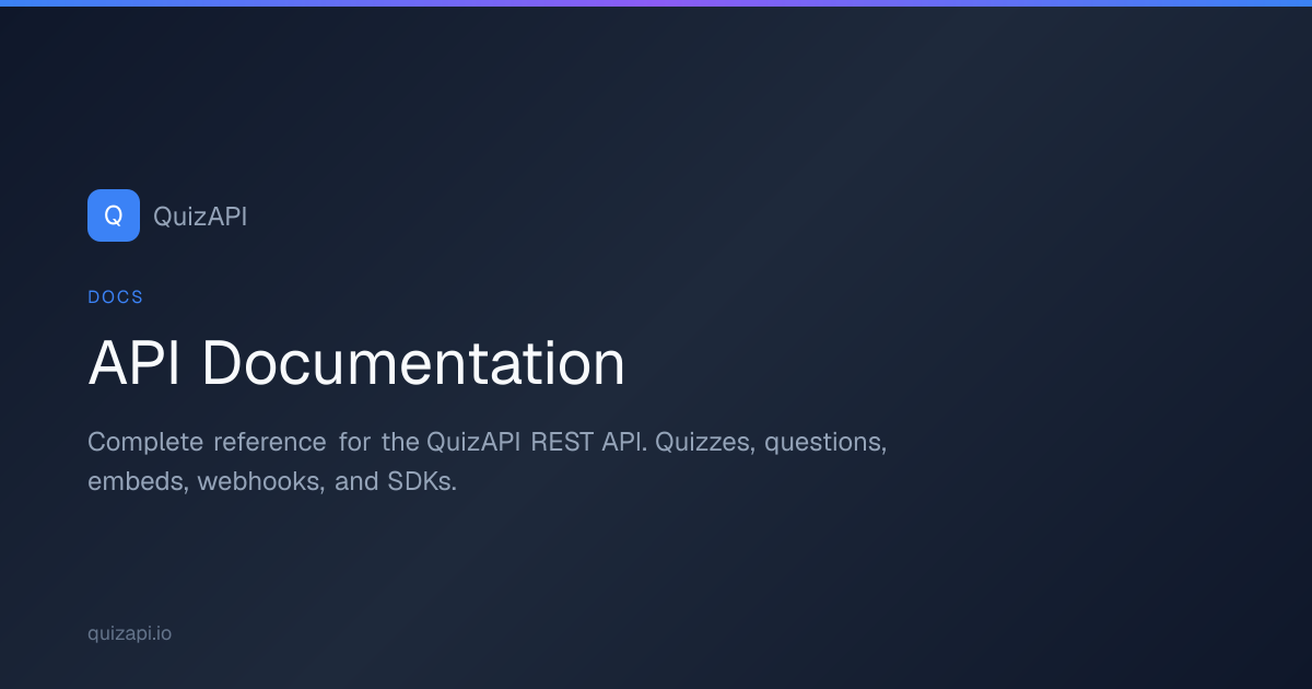 API Documentation | QuizAPI