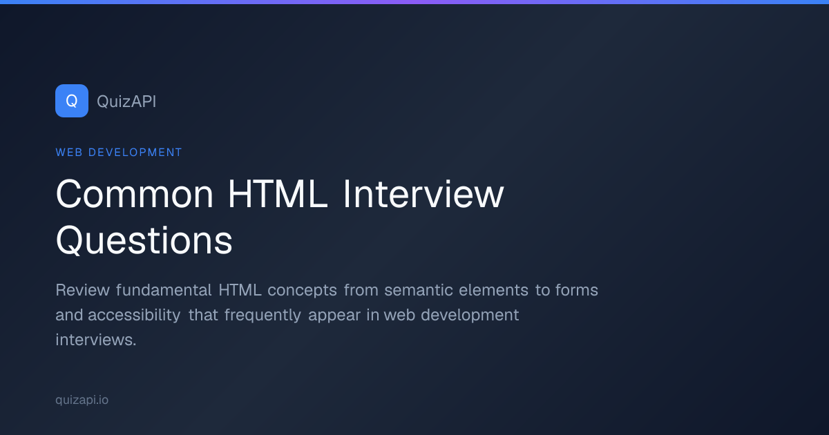 Common HTML Interview Questions | QuizAPI