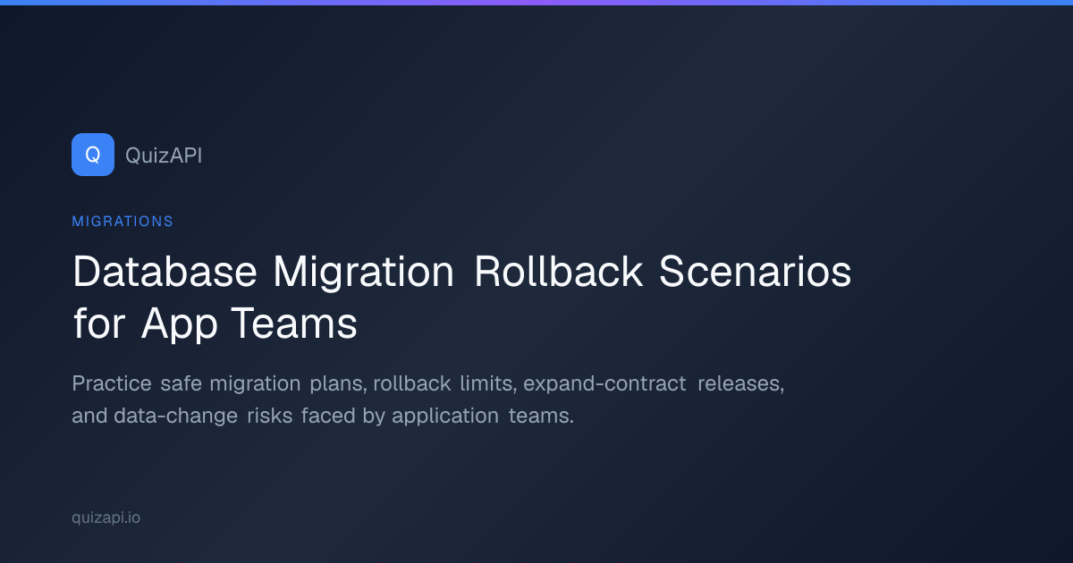 Database Migration Rollback Scenarios for App Teams | QuizAPI