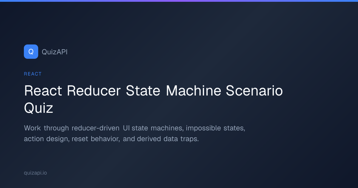 React Reducer State Machine Scenario Quiz | QuizAPI