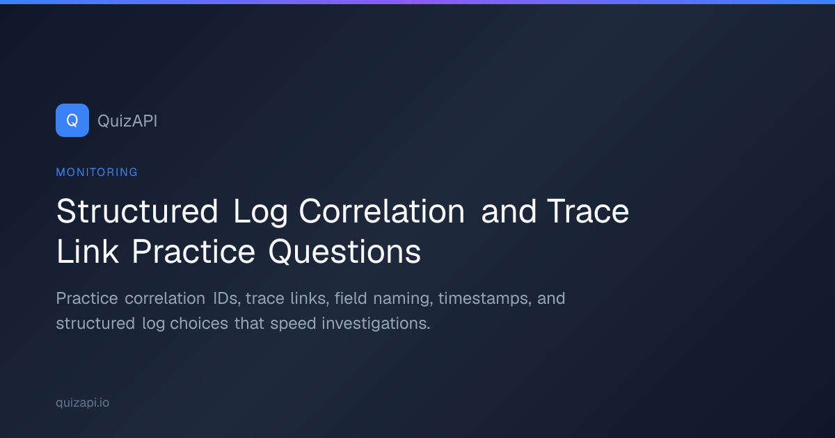 Structured Log Correlation and Trace Link Practice Questions | QuizAPI